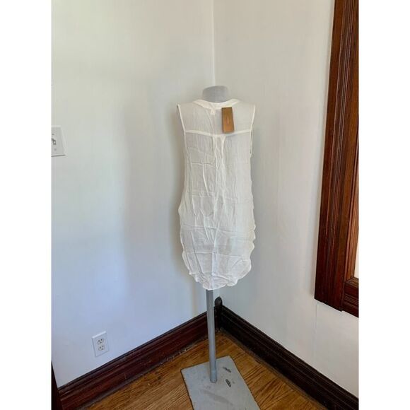 Francescas Boho Crinkle Wrap Twist Linen Summer Crm Tank Tunic Top NWT Crinkle - Picture 12 of 13